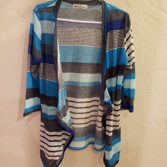 Arden Furtado Sweaters - Blue Striped Cardigan